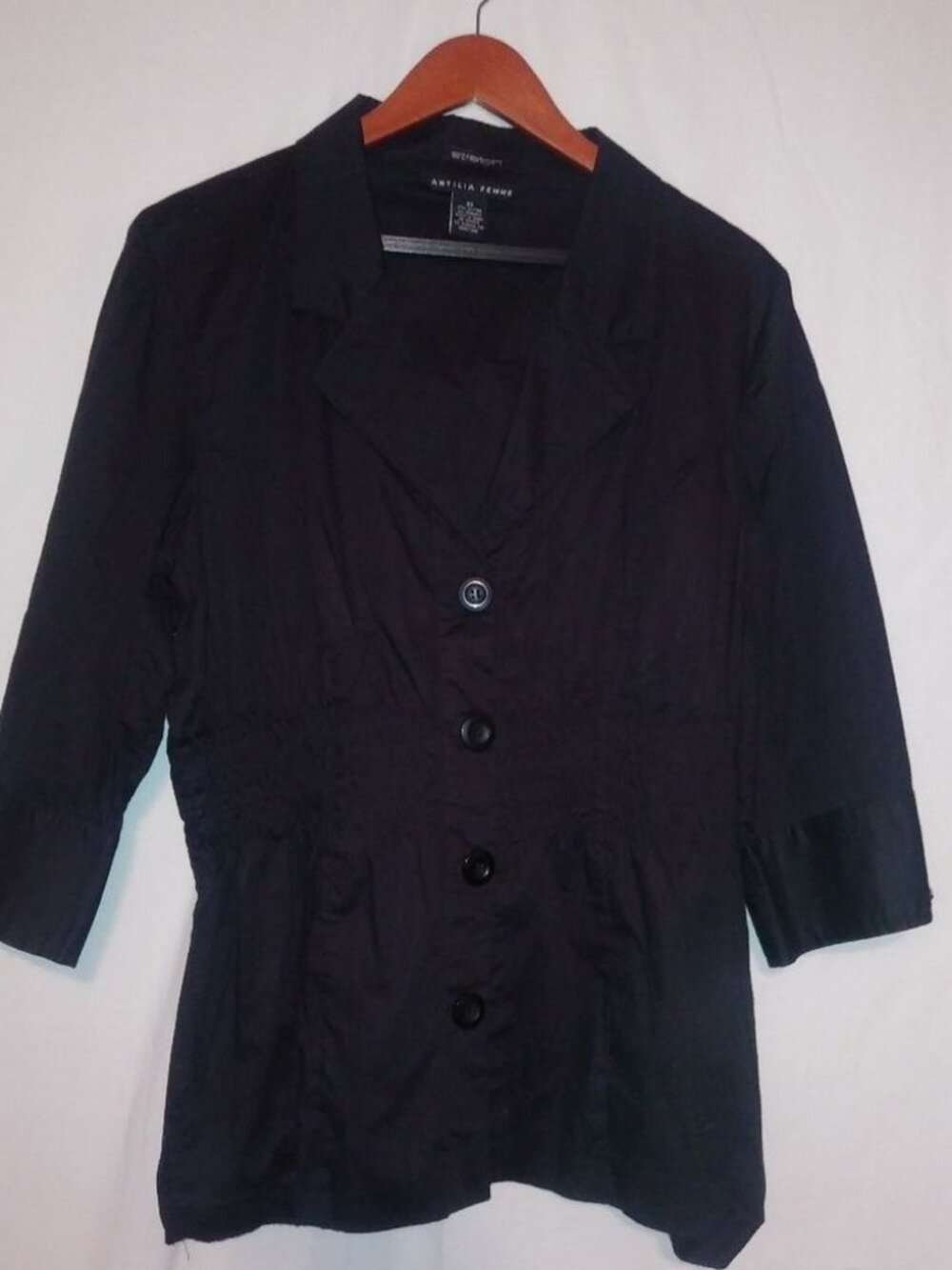 ANTILIA FEMME 3X Black Stretch Dress Top Plus
